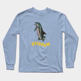 Flipper - They Call Him - 60s Kids Tv Show Long Sleeve T-Shirt